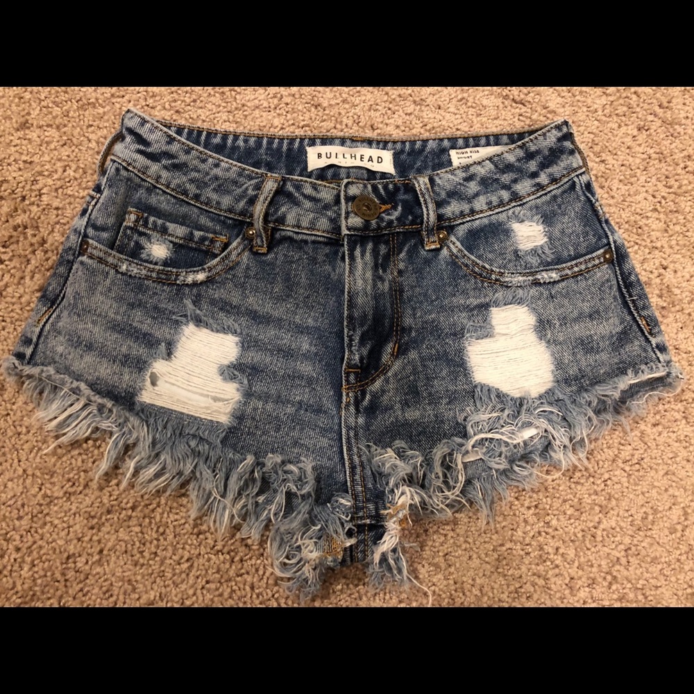 Bullhead Distressed High Rise Shorts
